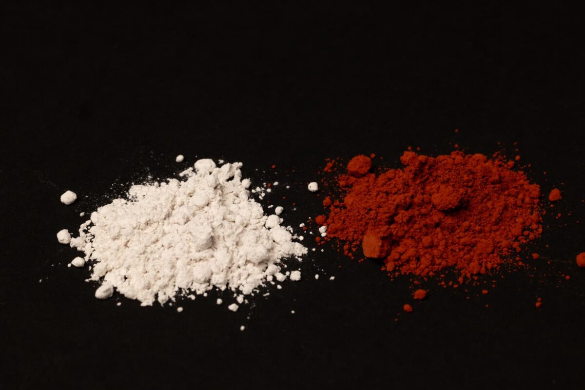 red and white powder